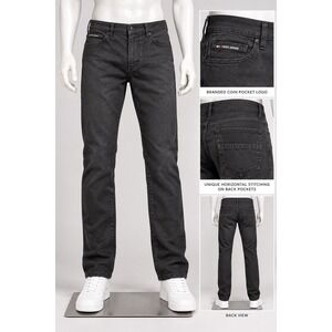 Fried Denim Jeans Mens 35x31 Black Slim Straight Casual Streetwear Pants